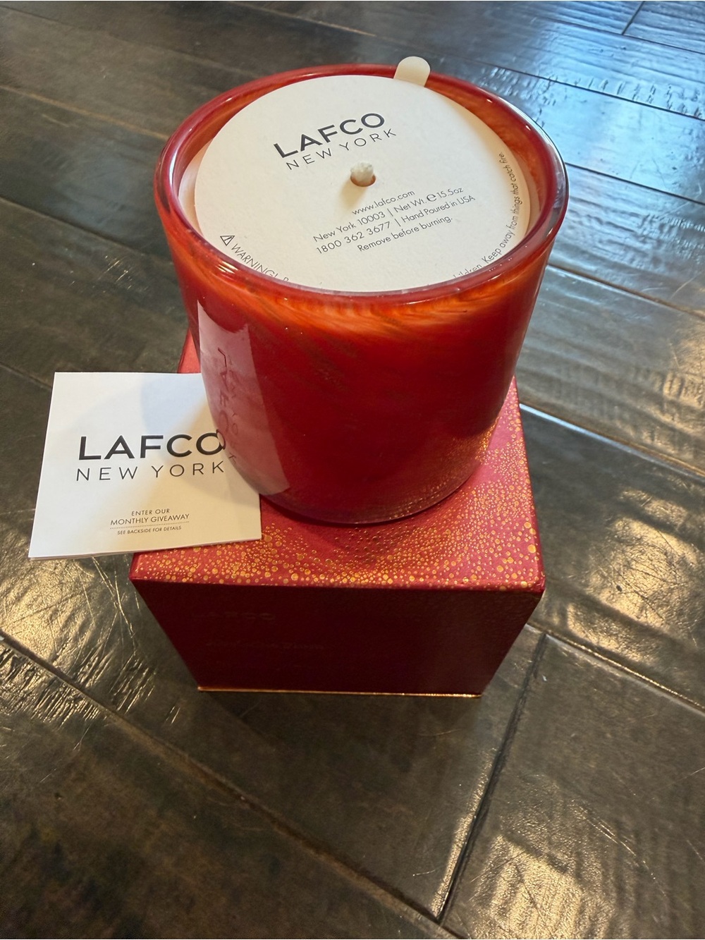 LAFCO Red Glass Jar Candle